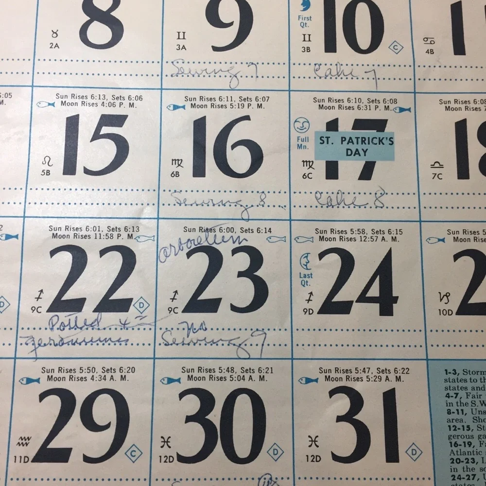 Vintage 1965 Montlake Drug Seattle area calendar